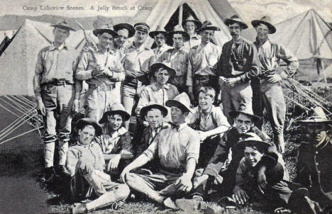Scene at Camp Lakeview, Lake City Minnesota, 1910