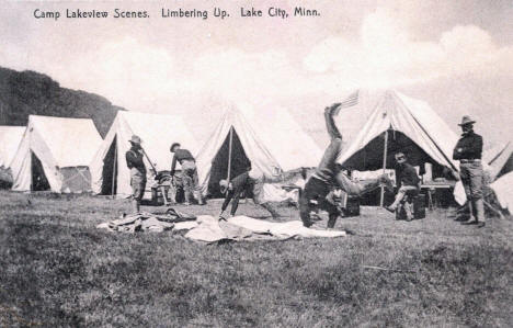 Camp Lakeview scene, Lake City Minnesota, 1908