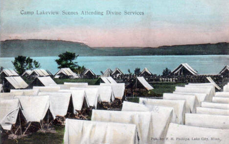 Attending Divine Service, Camp Lakeview, Lake City Minnesota, 1909