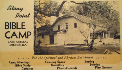 Stony Point Bible Camp, Lake Crystal Minnesota, 1930's