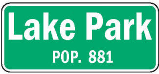Population sign, Lake Park Minnesota
