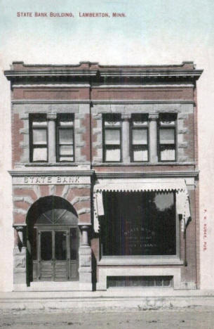 State Bank Building, Lamberton Minnesota, 1910's