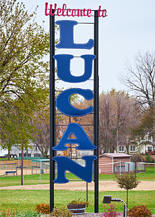 Welcome sign, Lucan Minnesota