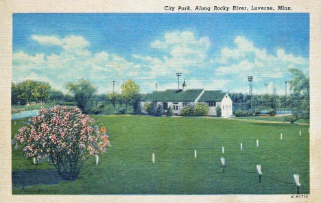 City Park along the Rocky River, Luverne Minnesota, 1951