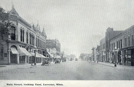 Main Street looking east, Luverne Minnesota, 1914