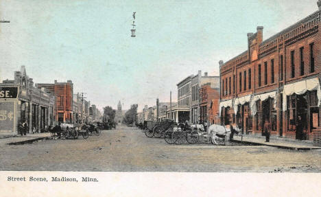 Street scene, Madison Minnesota, 1909