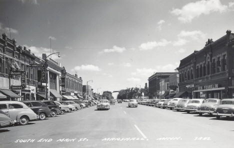 South end of Main Street, Marshall Minnesota, 1950's