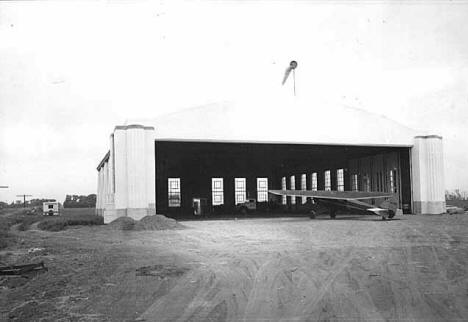 Hangar at Marshall Airport, Marshall Minnesota, 1938