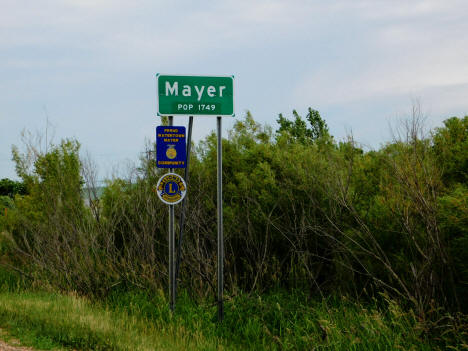 Population sign, Mayer Minnesota, 2020