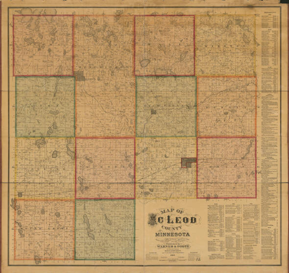 1880 Map of McLeod County Minnesota