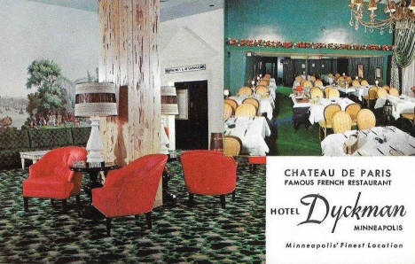 Chateau de Paris in the Hotel Dyckman, Minneapolis Minnesota, 1956