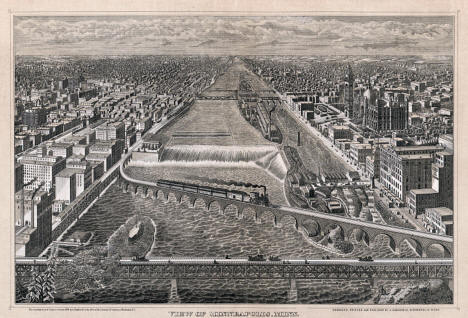 View of Minneapolis Minnesota, 1886