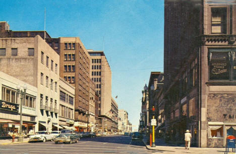 Nicollet Avenue looking north from 9th Street, Minneapolis Minnesota, 1950's