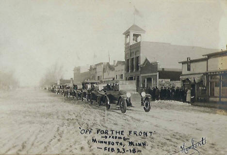 "Off for the Front", Minneota Minnesota, 1918