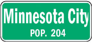 Population sign, Minnesota City Minnesota