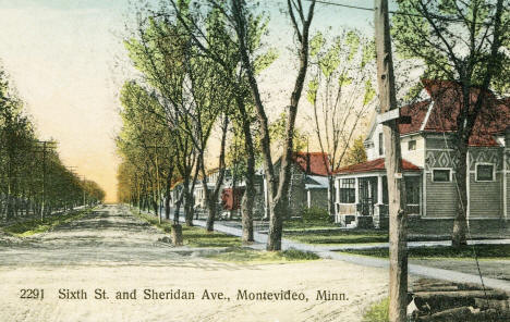 Sixth Street and Sheridan Avenue, Montevideo Minnesota, 1915
