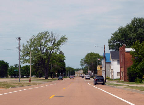 View of Broadway Street looking west, New Germany Minnesota, 2020