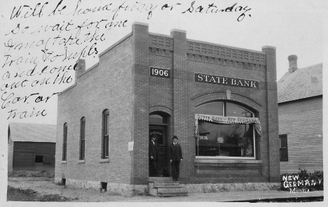 State Bank of New Germany Minnesota, 1910's