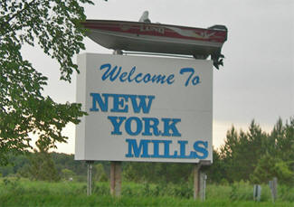 Welcome sign, New York Mills Minnesota