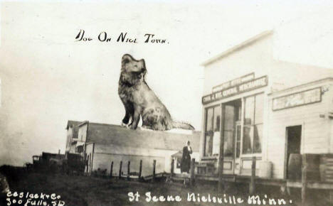 Street scene, Nielsville Minnesota, 1912