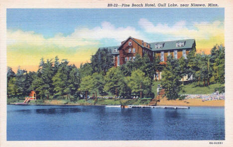 Pine Beach Hotel on Gull Lake near Nisswa Minnesota, 1938