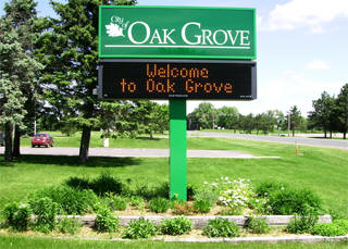 Welcome to Oak Grove Minnesota sign