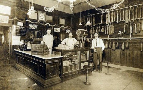 Interior, Pioneer Meat Market, Ortonville Minnesota, 1919