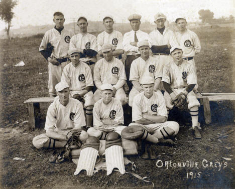 Ortonville Greys baseball team, Ortonville Minnesota, 1915