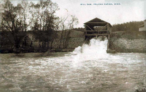 Mill Dam, Pelican Rapids Minnesota, 1910's