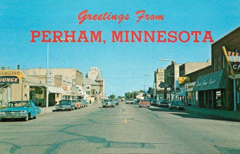 Street scene, Perham Minnesota, 1960's