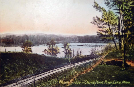 Wagon Bridge and Clark's Point, Prior Lake Minnesota, 1908