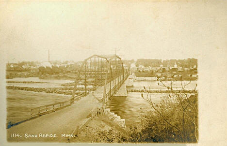 Mississippi River bridge, Sauk Rapids Minnesota, 1907