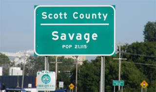Savage Minnesota population sign