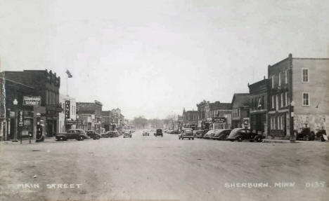 Main Street, Sherburn Minnesota, 1940's