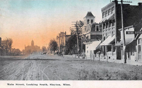 Main Street looking south, Slayton Minnesota, 1910