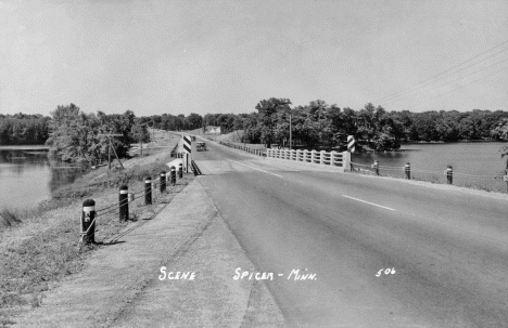 Highway scene, Spicer Minnesota, 1950's