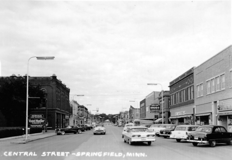 Central Street, Springfield Minnesota, 1950's