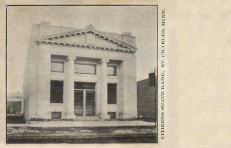 Citizens State Bank, St. Charles Minnesota, 1905