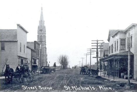 Street scene, St. Michael Minnesota, 1908?