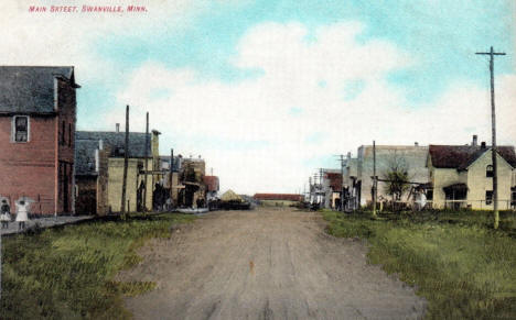 Main Street, Swanville Minnesota, 1908