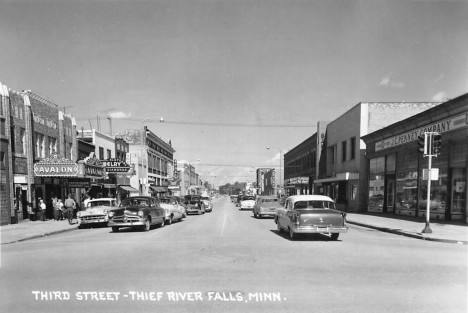 Third Street, Thief River Falls Minnesota, 1950's
