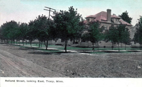 Rolland Street looking east, Tracy Minnesota, 1910's