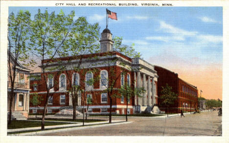 City Hall and Recreational Building, Virginia Minnesota, 1930's