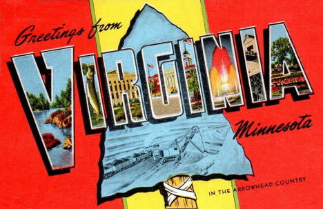 Greetings from Virginia Minnesota, 1940's