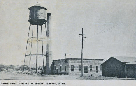 Power Plant and Water Tower, Wadena Minnesota, 1914