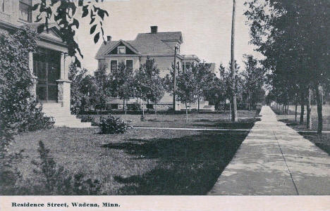 Residence street, Wadena Minnesota, 1910's