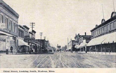 Third Street looking south, Wadena Minnesota, 1911