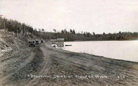 A beautiful drive at Walker Minnesota, 1920's