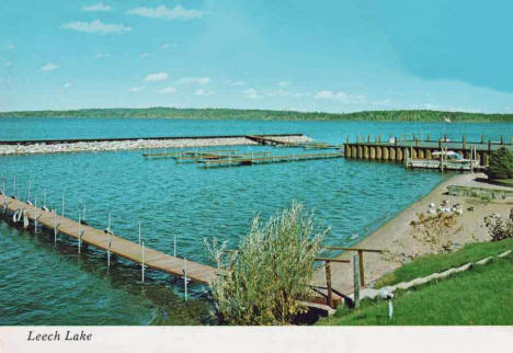 Municipal Dock on Leech Lake, Walker Minnesota, 1970's