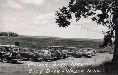 Walker Boat Service, City Dock, Walker Minnesota, 1952